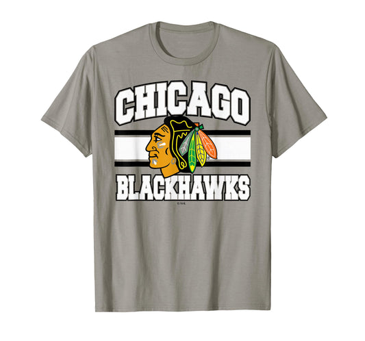 Chicago Blackhawks Stripe Red Officially Licensed T-Shirt