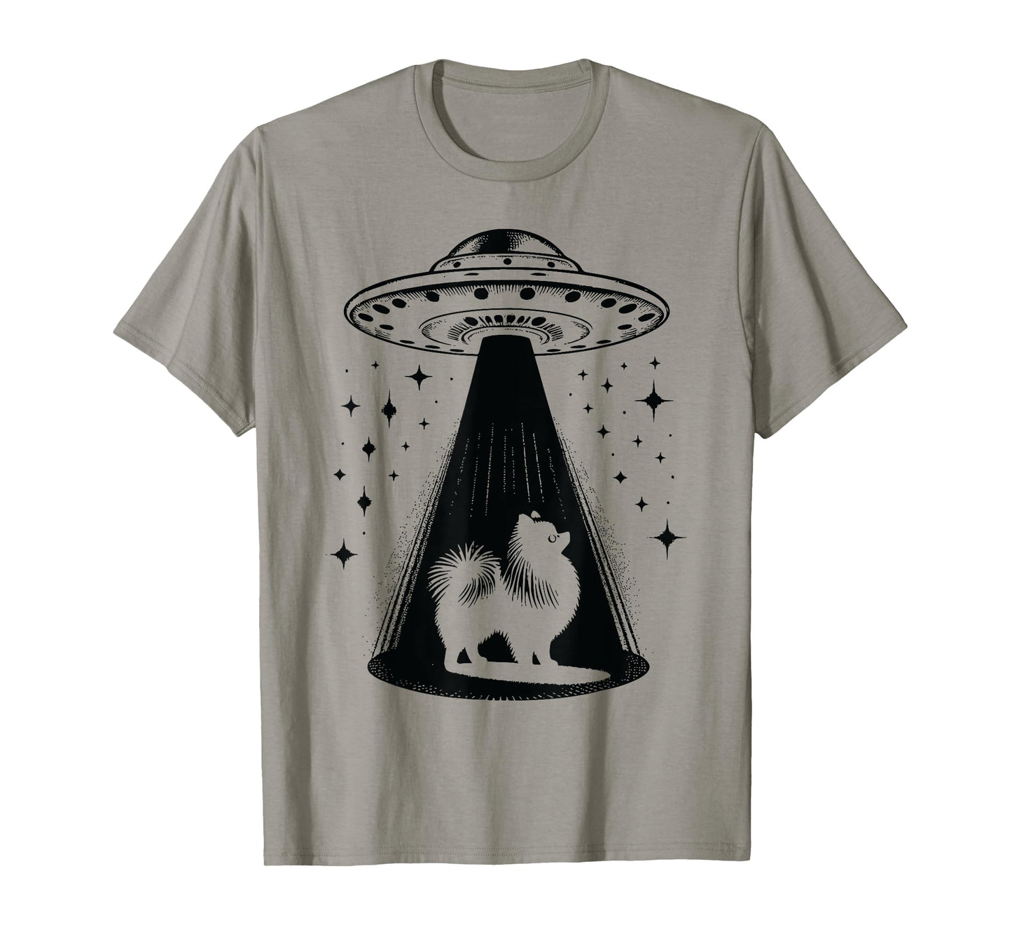 Pomeranian Mom Dad Dog - Funny Alien UFO T-Shirt
