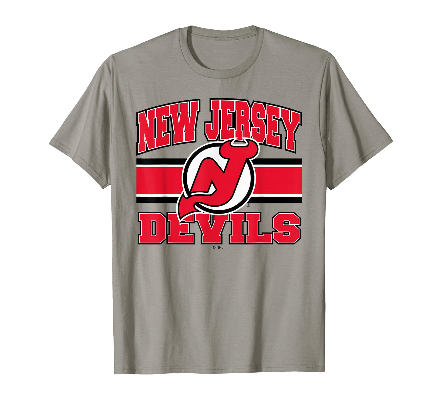 New Jersey Devils Stripe Gray Officially Licensed T-Shirt