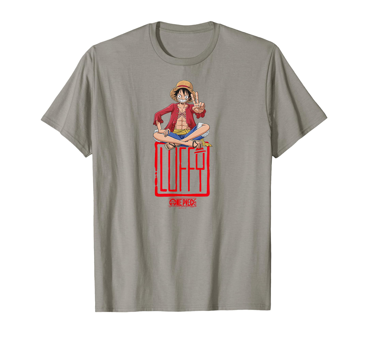 One Piece Anime Luffy Stamp Peace Sign T-Shirt