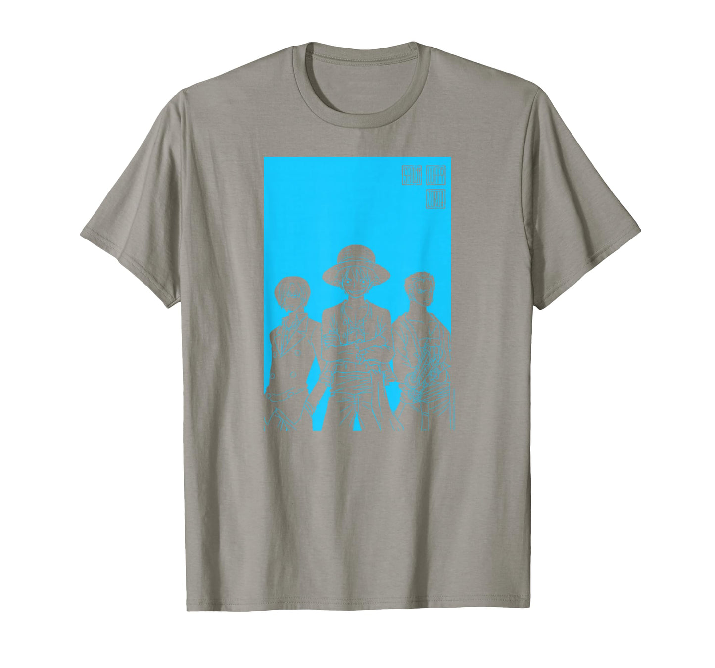 One Piece Anime Character Silhouettes Luffy, Sanji, and Zoro T-Shirt