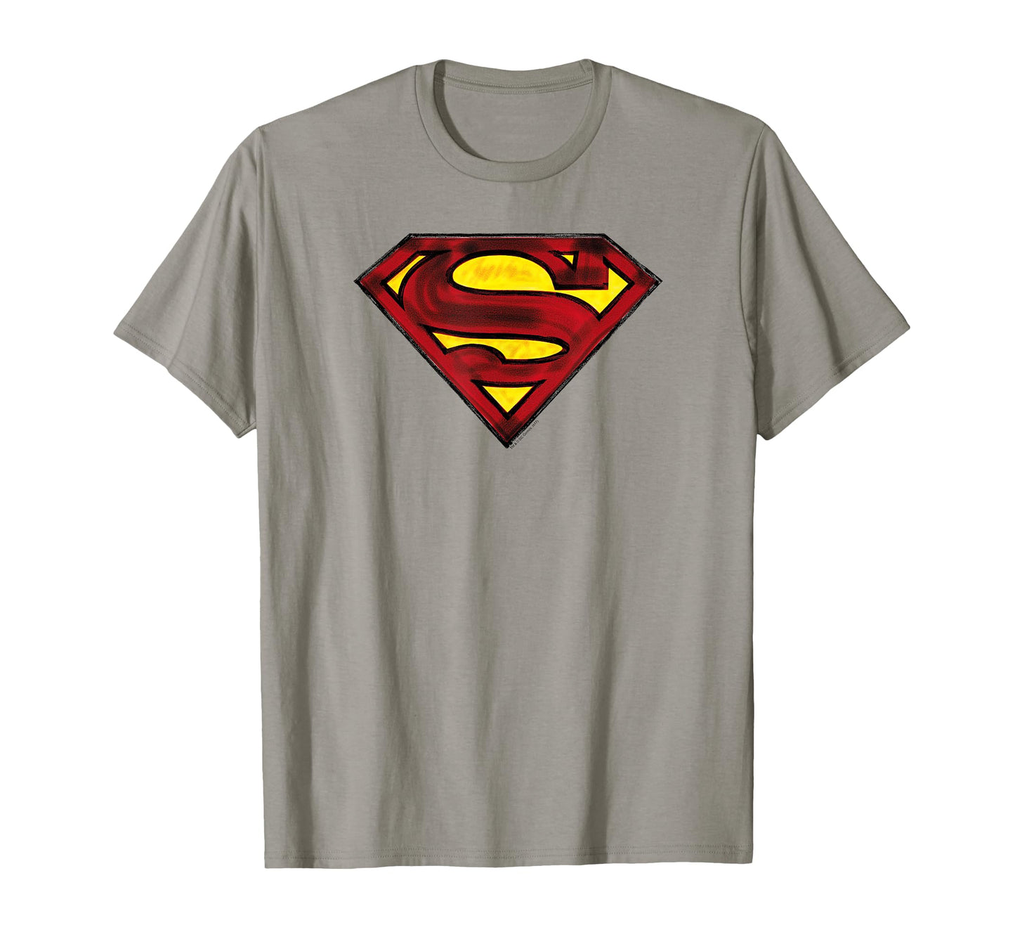 Superman Charcoal Shield T Shirt T-Shirt