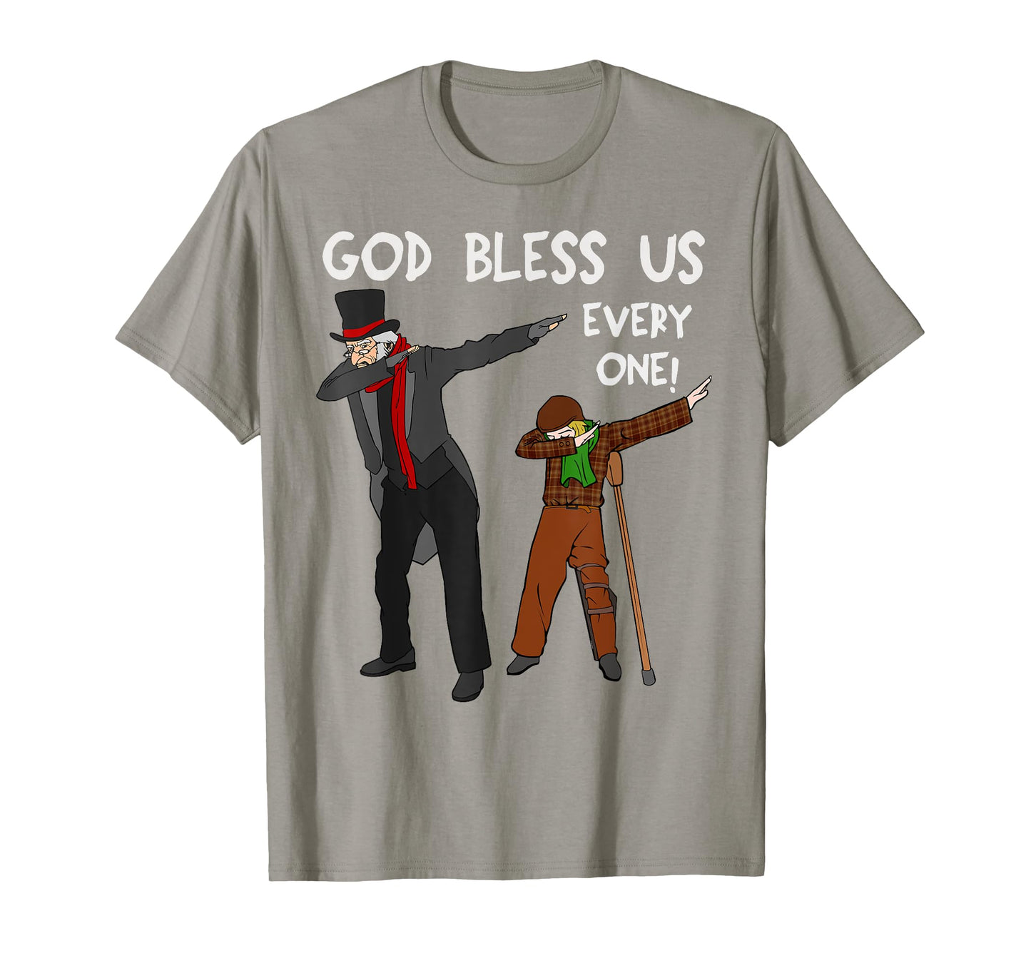 God Bless Us Everyone Dabbing Tiny Tim & Scrooge Christmas T-Shirt