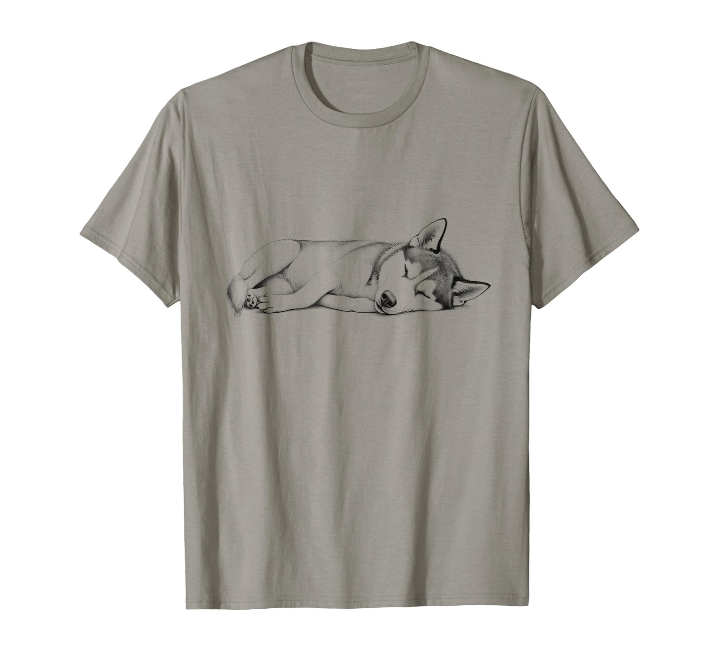 Siberian Husky Sleeping Dog Design Idea T-Shirt