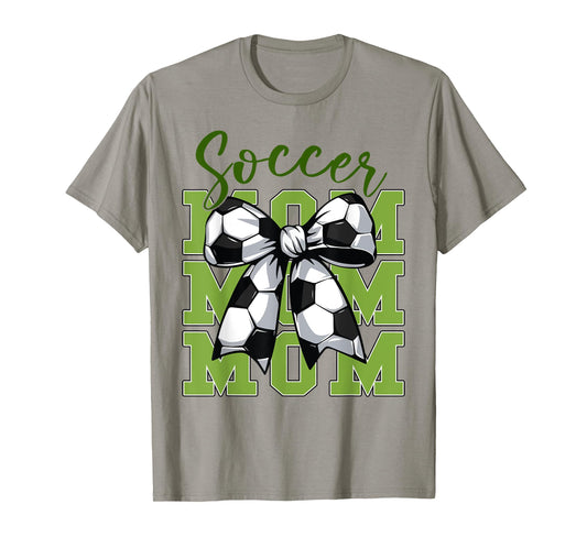 Youth Soccer Mom Coquette Bow Cute Sister Toddler Teen Girl T-Shirt