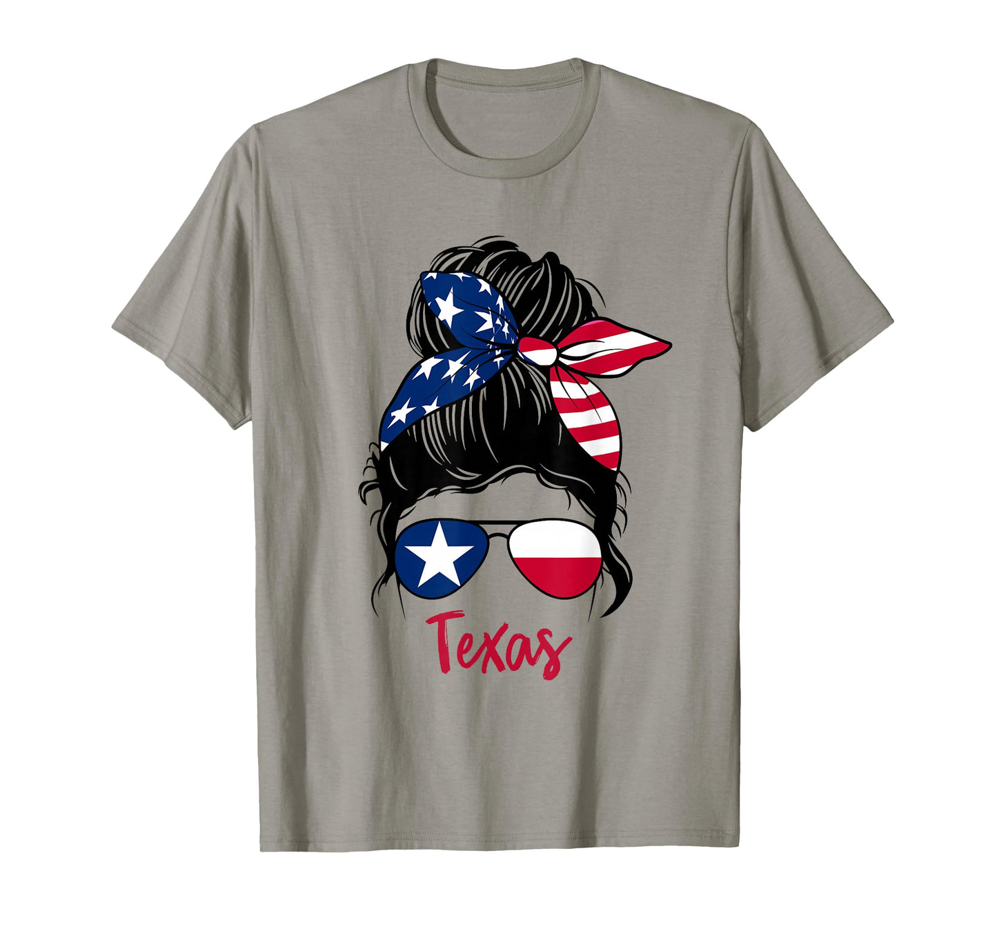 Texas Patriotic Sunglasses USA Flag Bandana Woman Look T-Shirt