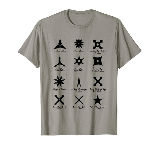 Cool Types Of Ninja Stars and Shuriken Martial Art T-Shirt T-Shirt