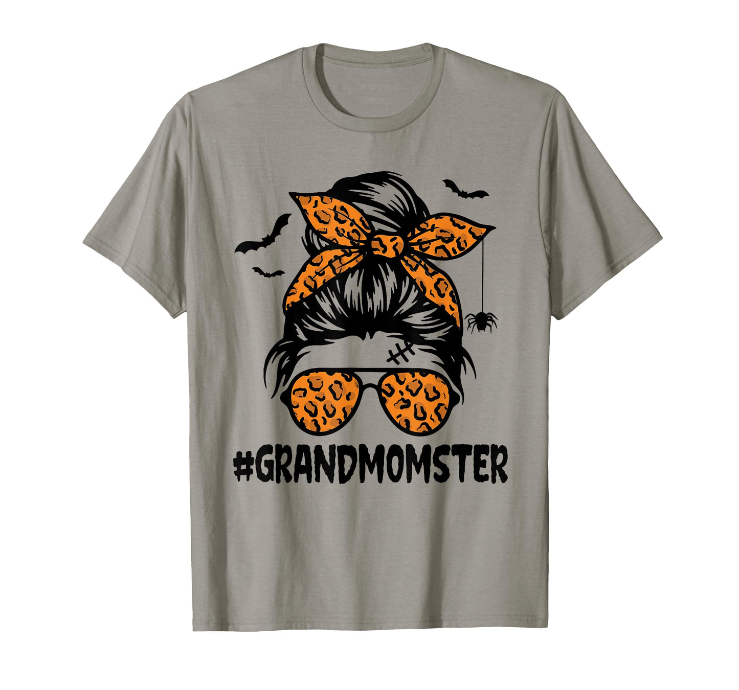 Grandmomster Shirt Women Halloween Nana Grandma Messy Bun T-Shirt
