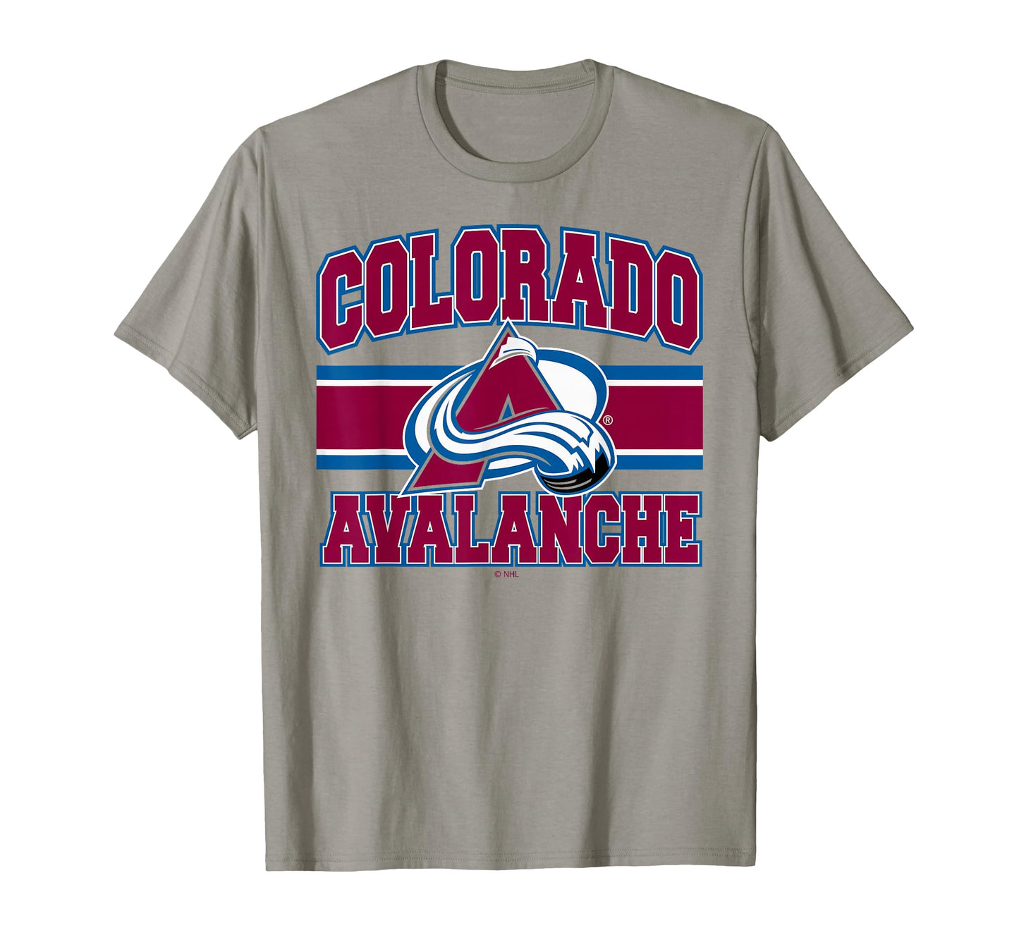 Colorado Avalanche Stripe Heather Gray Officially Licensed T-Shirt