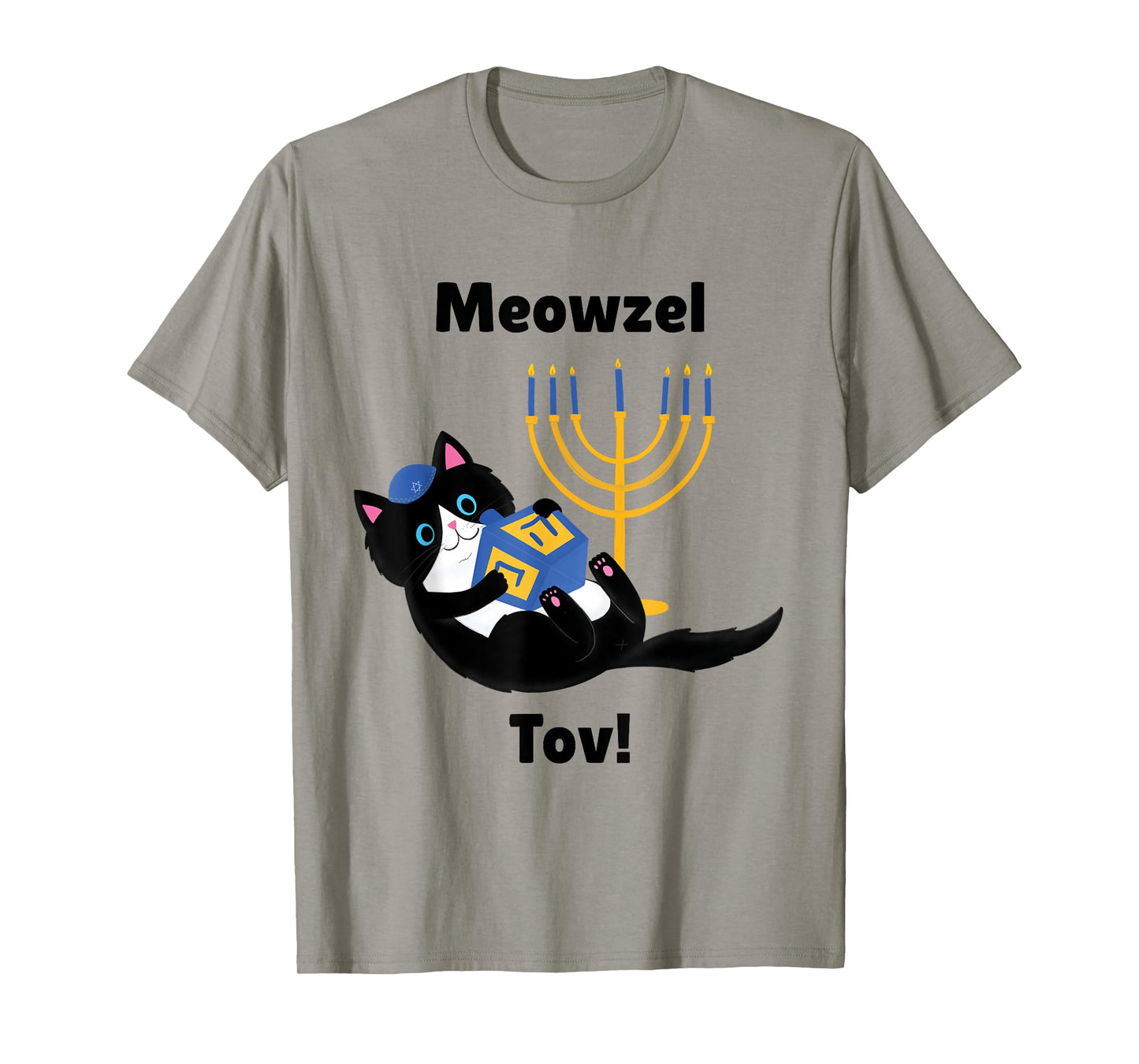 MeowzeL Tov | Hanukkah Cat T-Shirt for Men Women Girls Kids