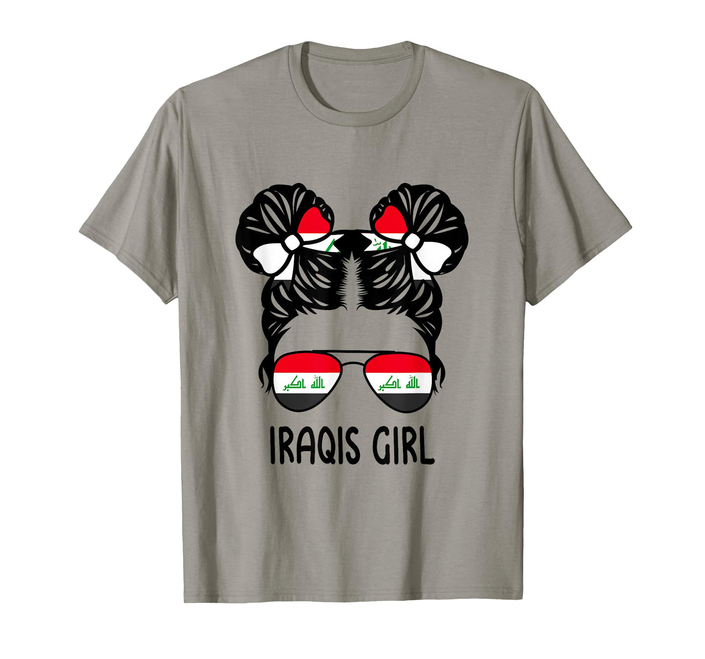 Iraqis Girl Messy Hair Iraq Pride Patriotic Womens Kids T-Shirt