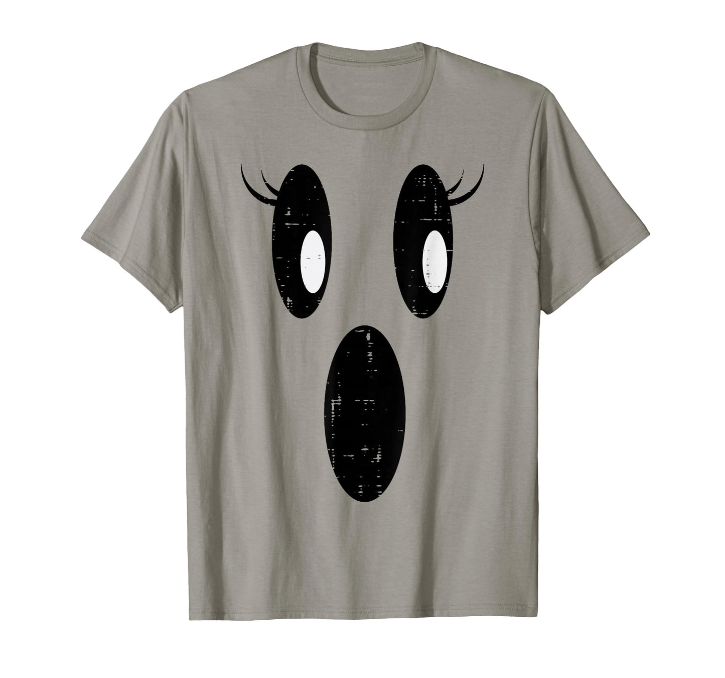 Halloween Ghost Eyelashes Face Cute Costume Girls Kids Women T-Shirt