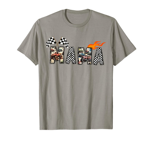 Mama Retro Monster Truck Family Crew Birthday Matching T-Shirt