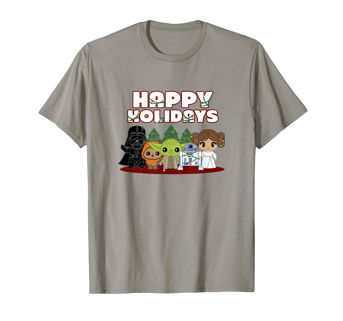 Star Wars Christmas Main Characters Happy Holidays Chibi T-Shirt