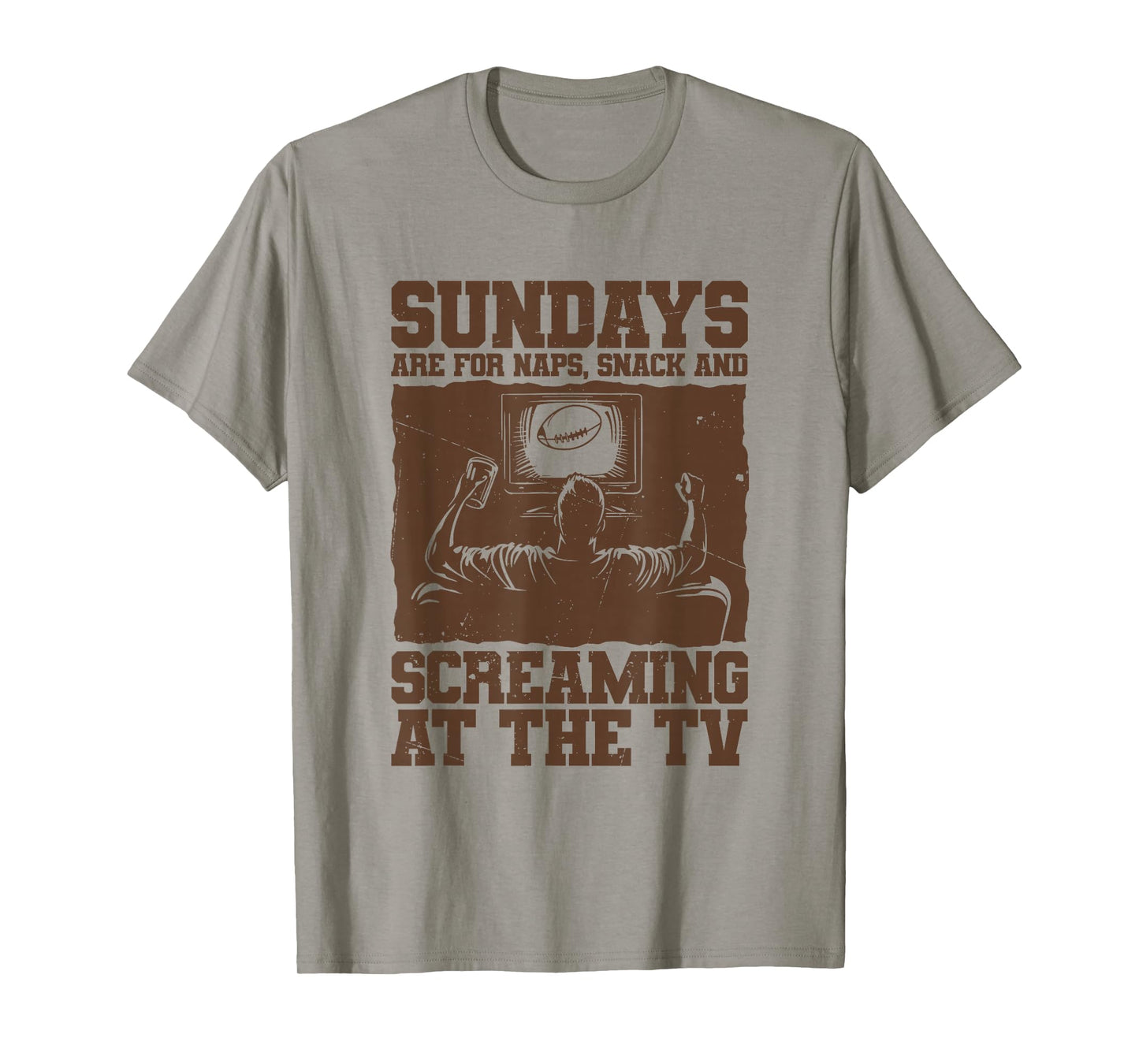 Funny Screaming at The TV for Sunday Football Lovers T-Shirt