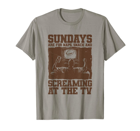 Funny Screaming at The TV for Sunday Football Lovers T-Shirt