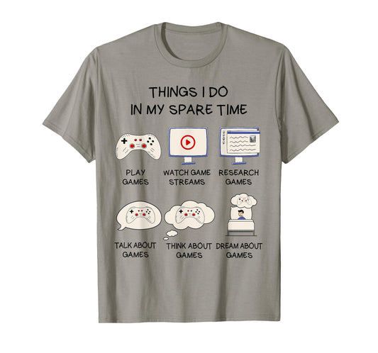 Funny Gaming Shirt For Teen Boys Men In My Spare Time Gamer T-Shirt