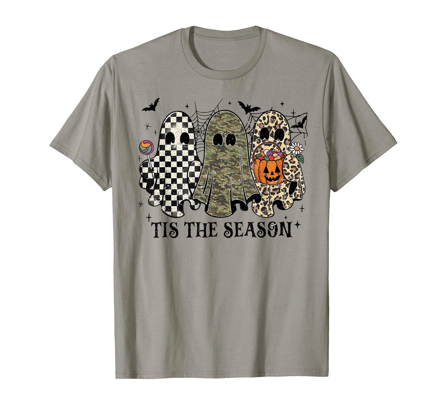 Tis The Season Camo Leopard Ghost Hello Hunting Halloween T-Shirt