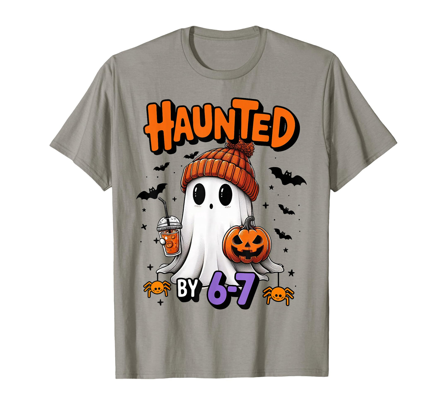 Haunted by 6 7 Funny Ghost 67 Meme Halloween Six Seven T-Shirt