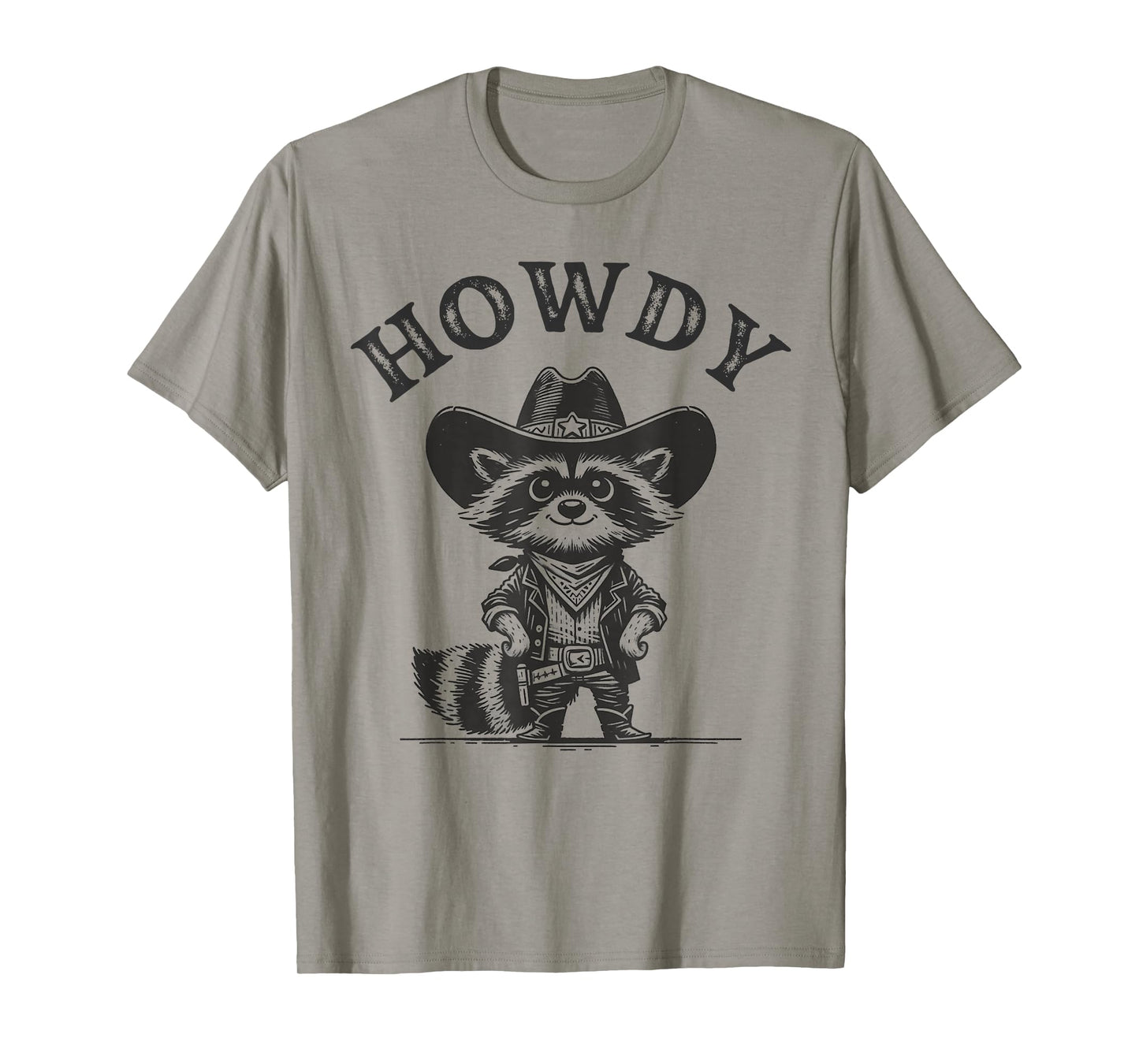 Cowboy Funny Raccoon Men Women Howdy Raccoon Howdy Animal T-Shirt