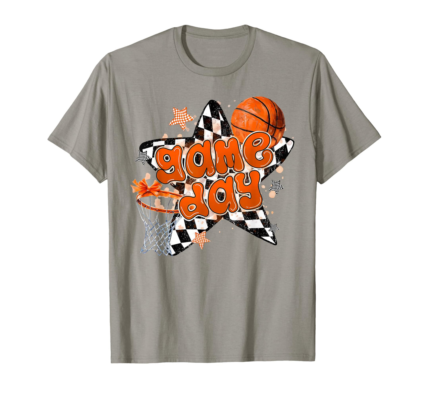 Retro Game Day Basketball for Girl Women Kids Basketball Mom T-Shirt