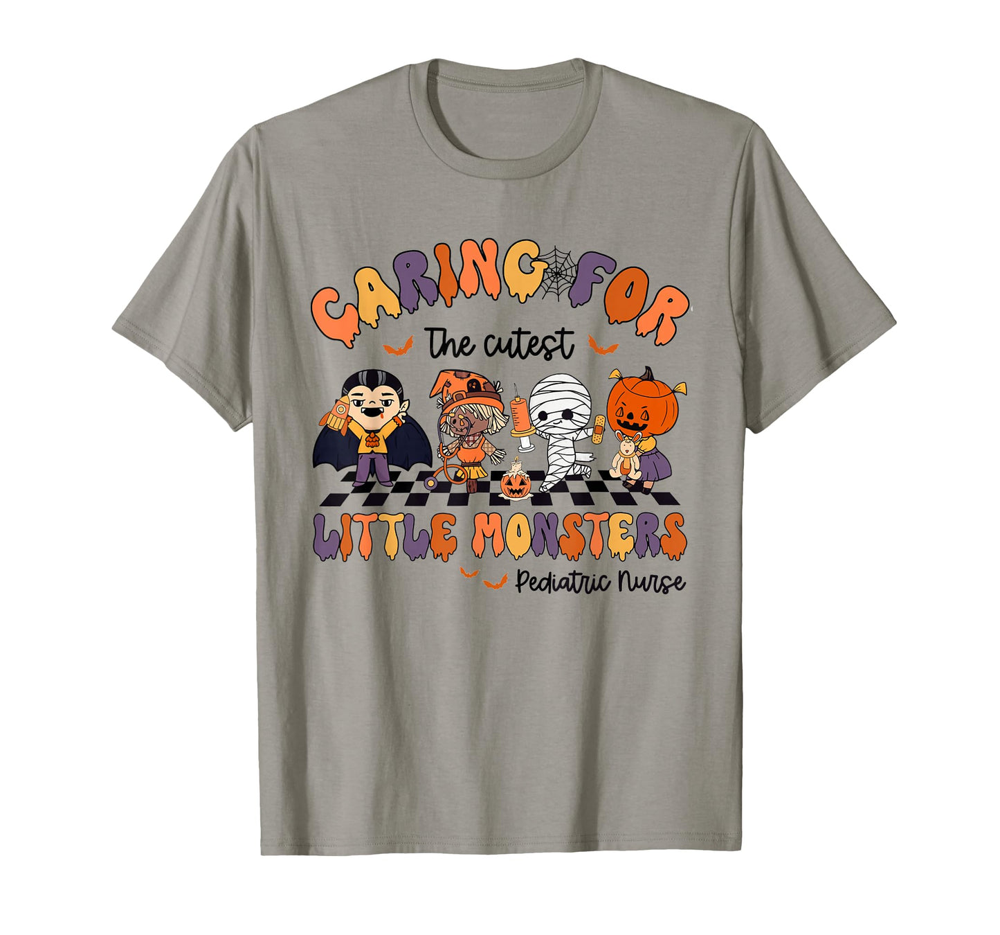 Caring For The Cutest Little Monsters Peds Nurse Halloween T-Shirt