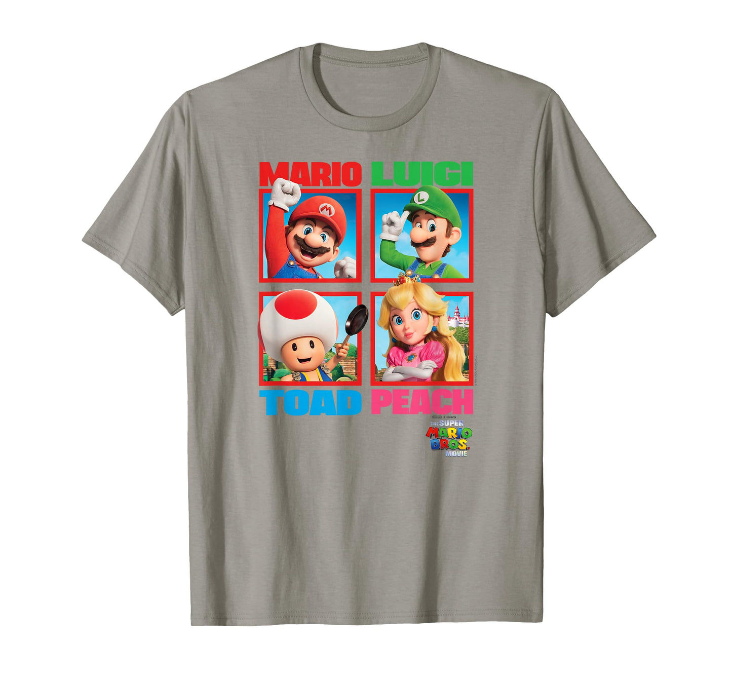 The Super Mario Bros. Movie Mario Peach Toad Luigi Poster T-Shirt