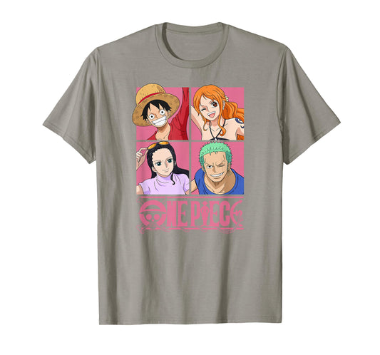 One Piece Anime Straw Hat Crew Pop Art Squares T-Shirt