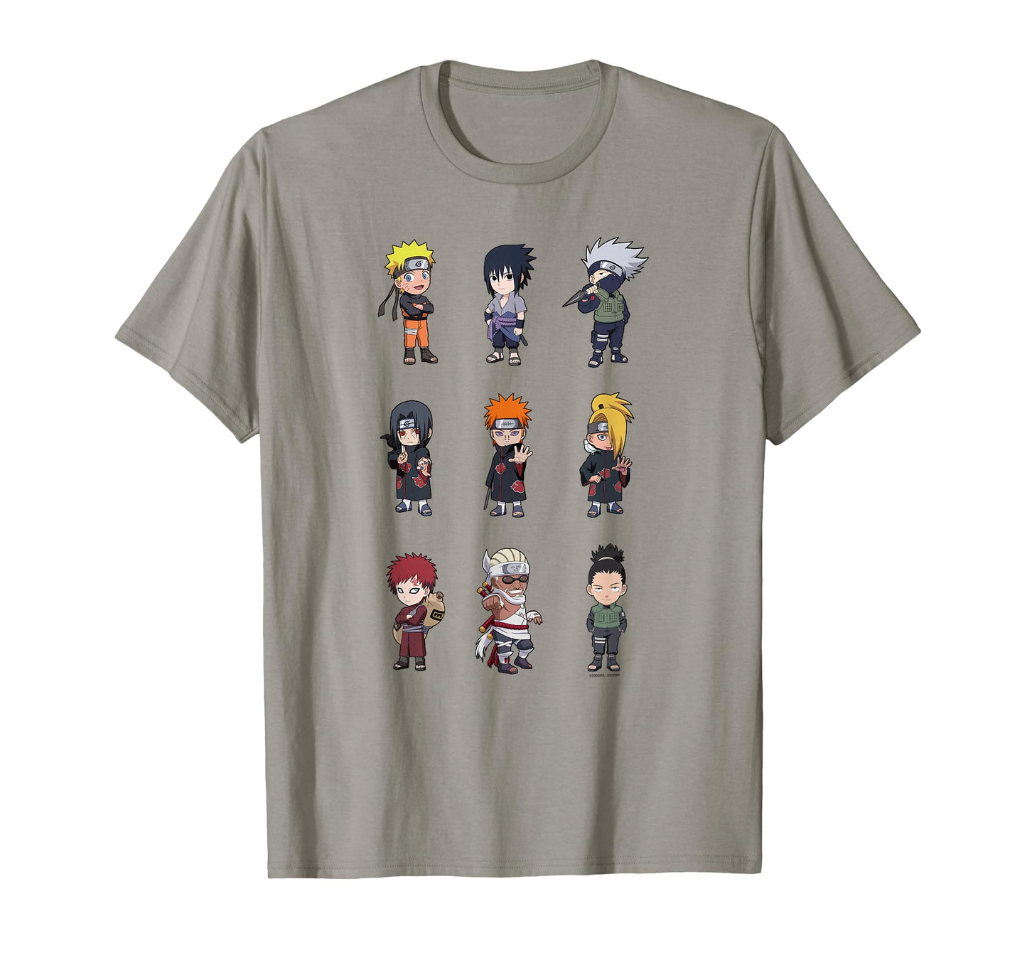 Naruto Shippuden Super Deformed Character Grid Anime T-Shirt