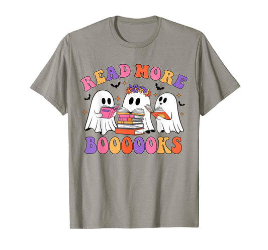 Cute Ghost Read More Books Lover Teacher Halloween Costume T-Shirt