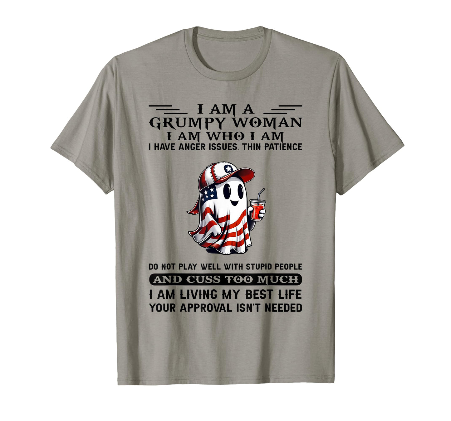 I Am A Grumpy Old Woman I Have Anger Issues Ghost Halloween T-Shirt