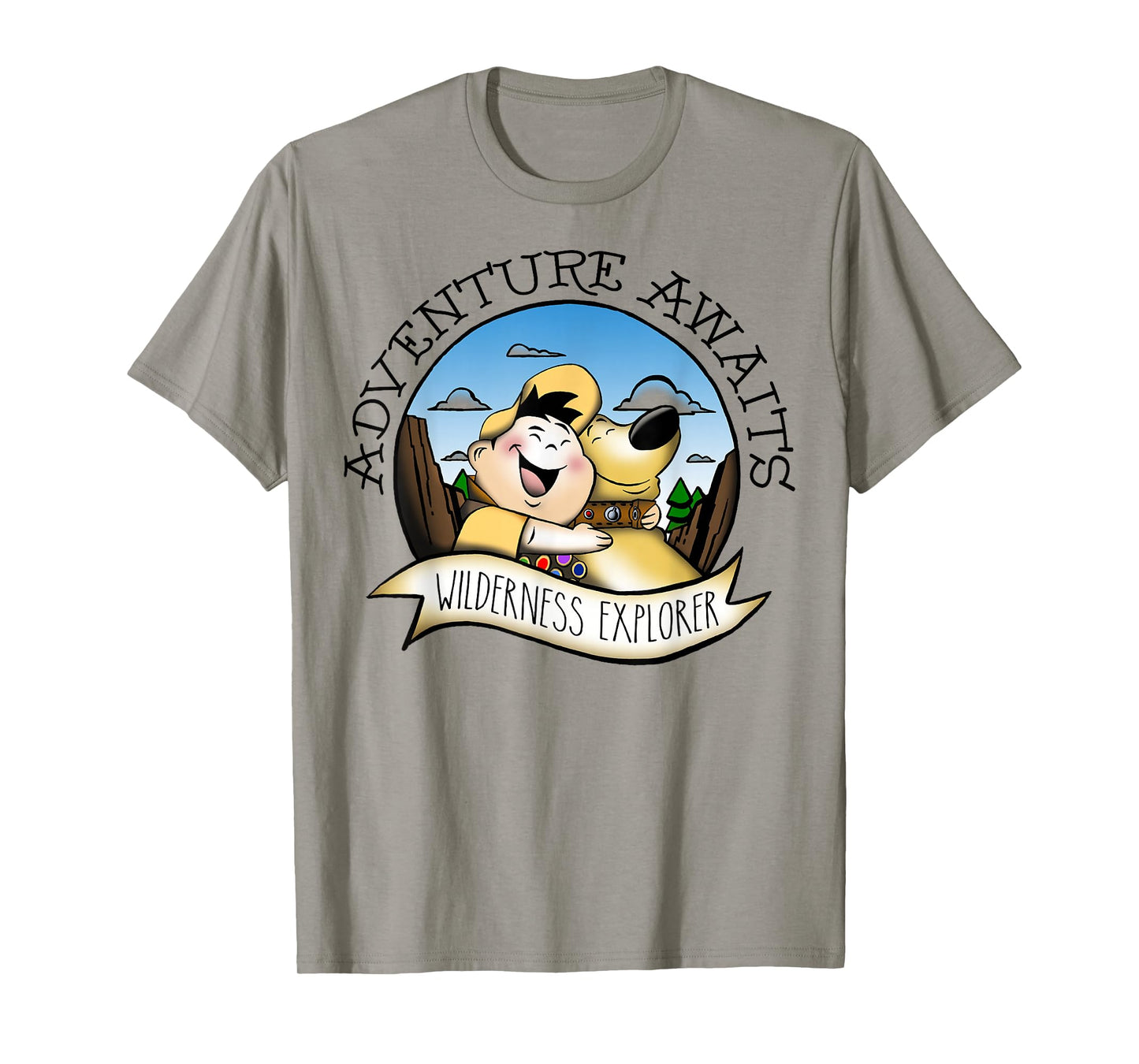 Disney Pixar Up Russell Dug Vintage Hug Graphic T-Shirt T-Shirt
