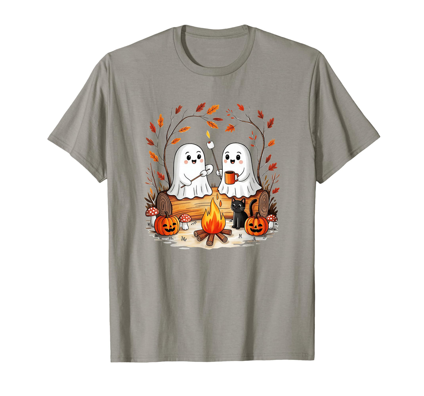 Retro Cute Ghost Funny Halloween Fall Camping Boo Ghosts T-Shirt