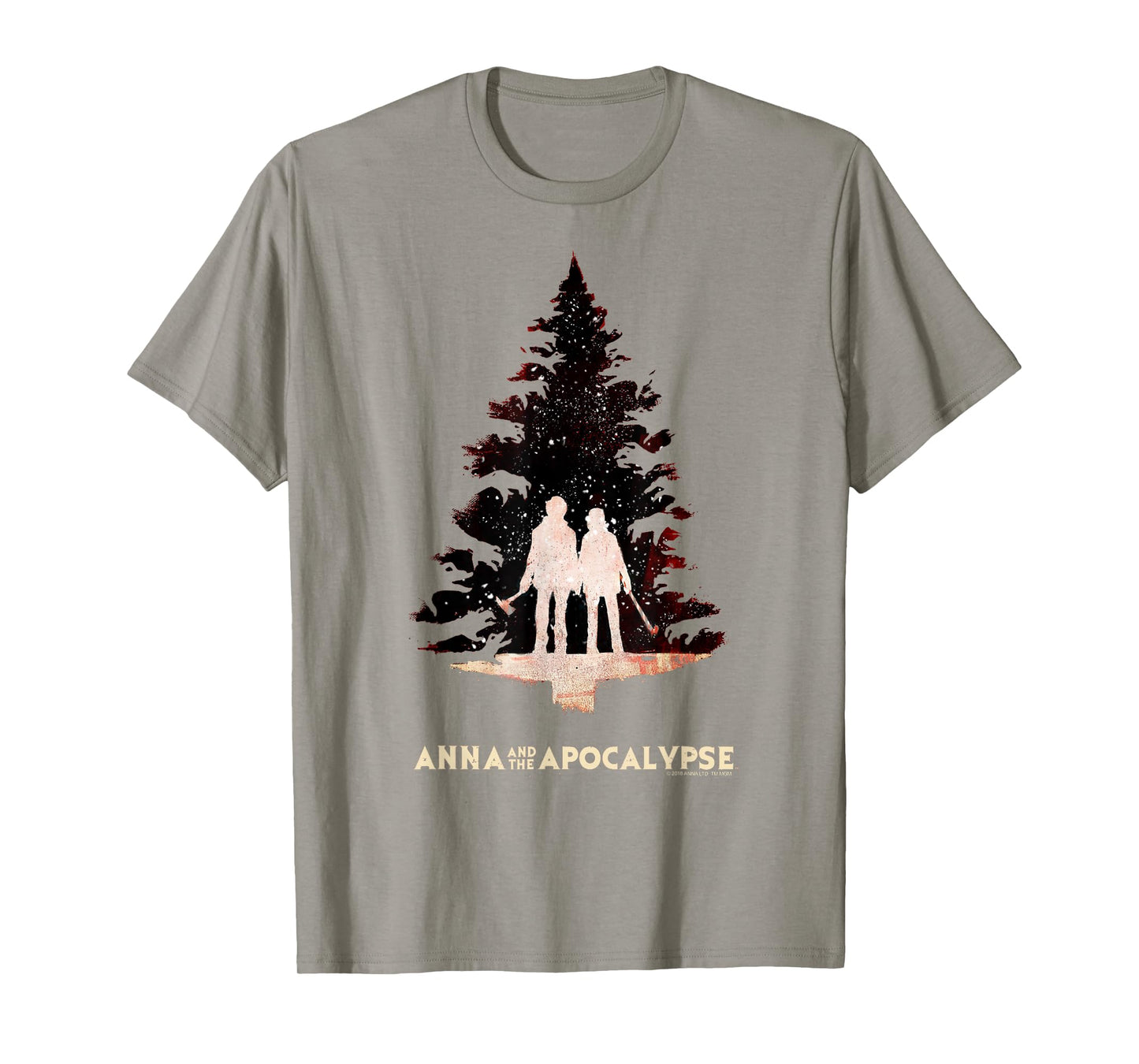 Anna and the Apocalypse Zombie Tree Silhouette Christmas T-Shirt