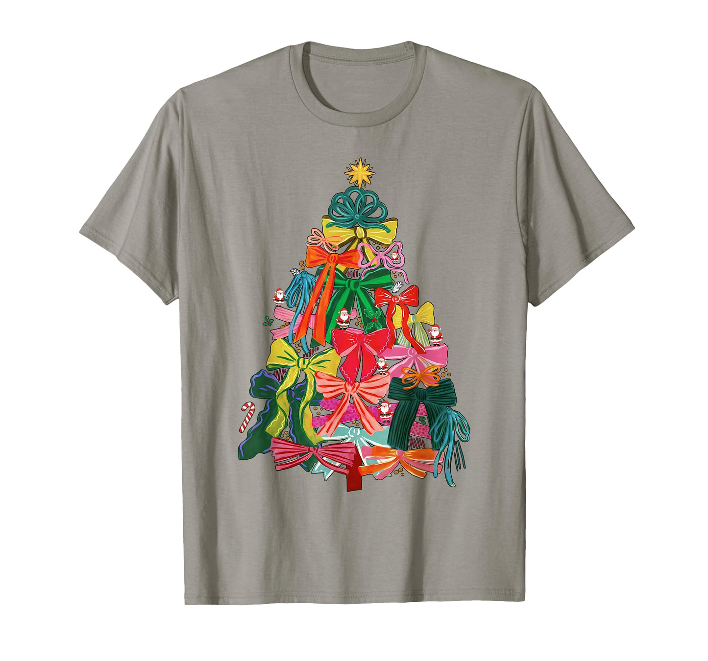 Coquette Bow Christmas Tree Xmas Holiday Girly Outfit Women T-Shirt