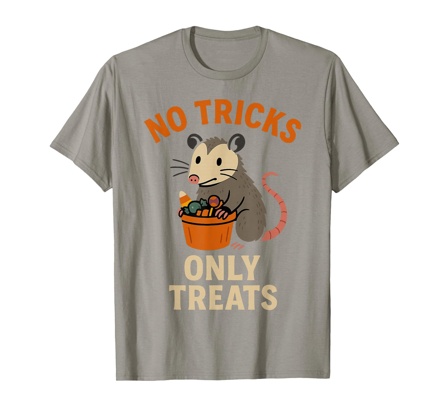 No Tricks Only Treats Cute Vintage Opossum Halloween Retro T-Shirt