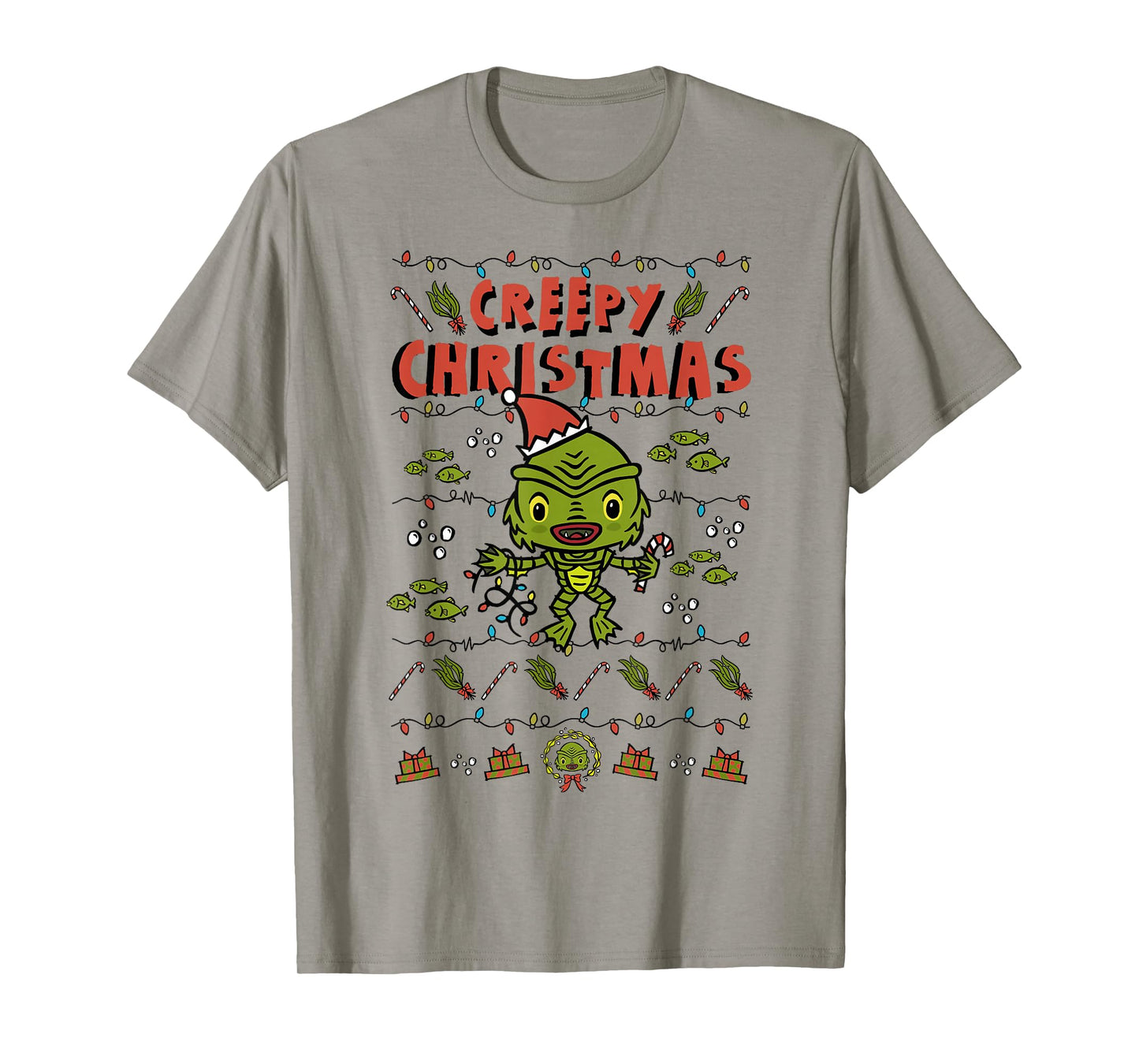 Universal Monsters Christmas Black Lagoon Creepy Christmas T-Shirt