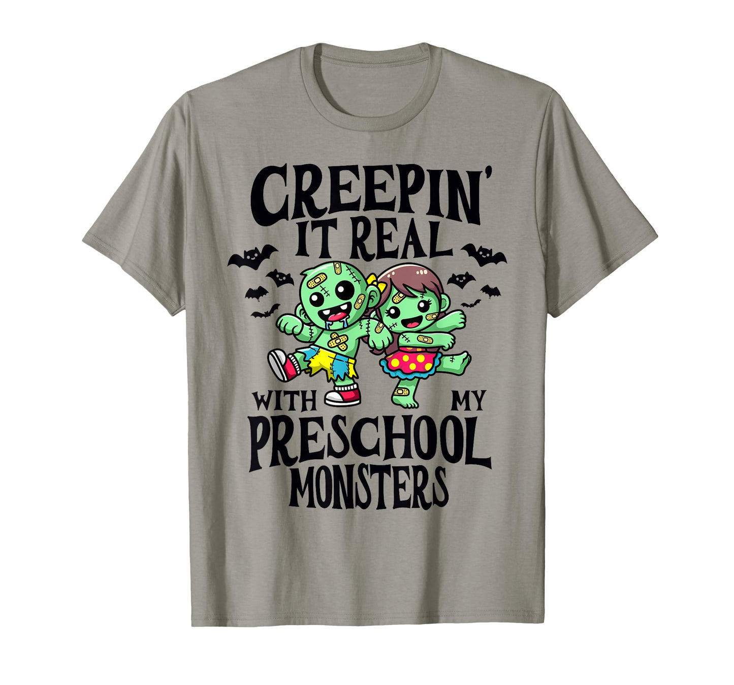 Creepin It Real Monster School Preschool Teacher Halloween T-Shirt