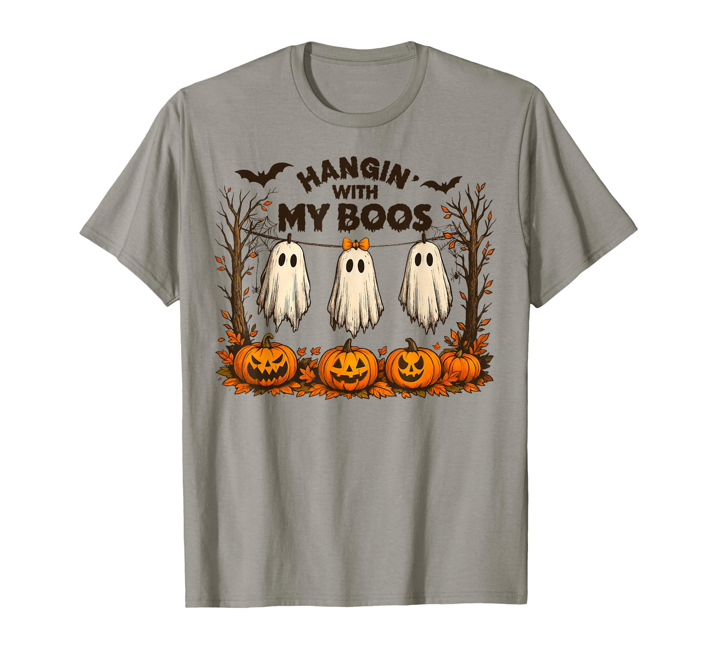 Hangin' with My Boos Funny Hanging Ghosts Spooky Halloween T-Shirt