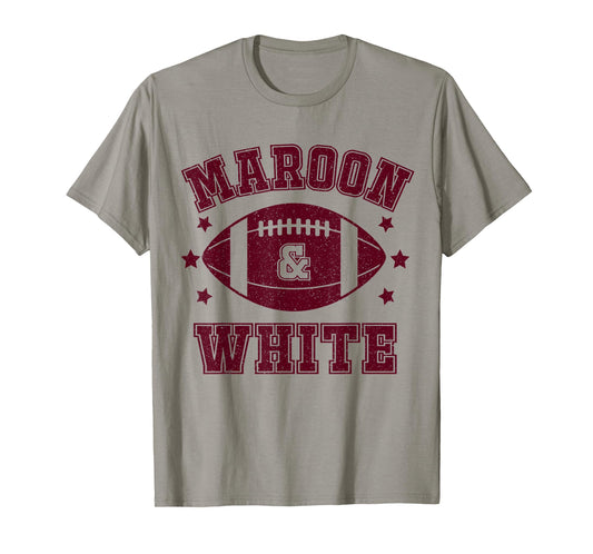 On Gameday Football We Wear Maroon And White School Spirit T-Shirt