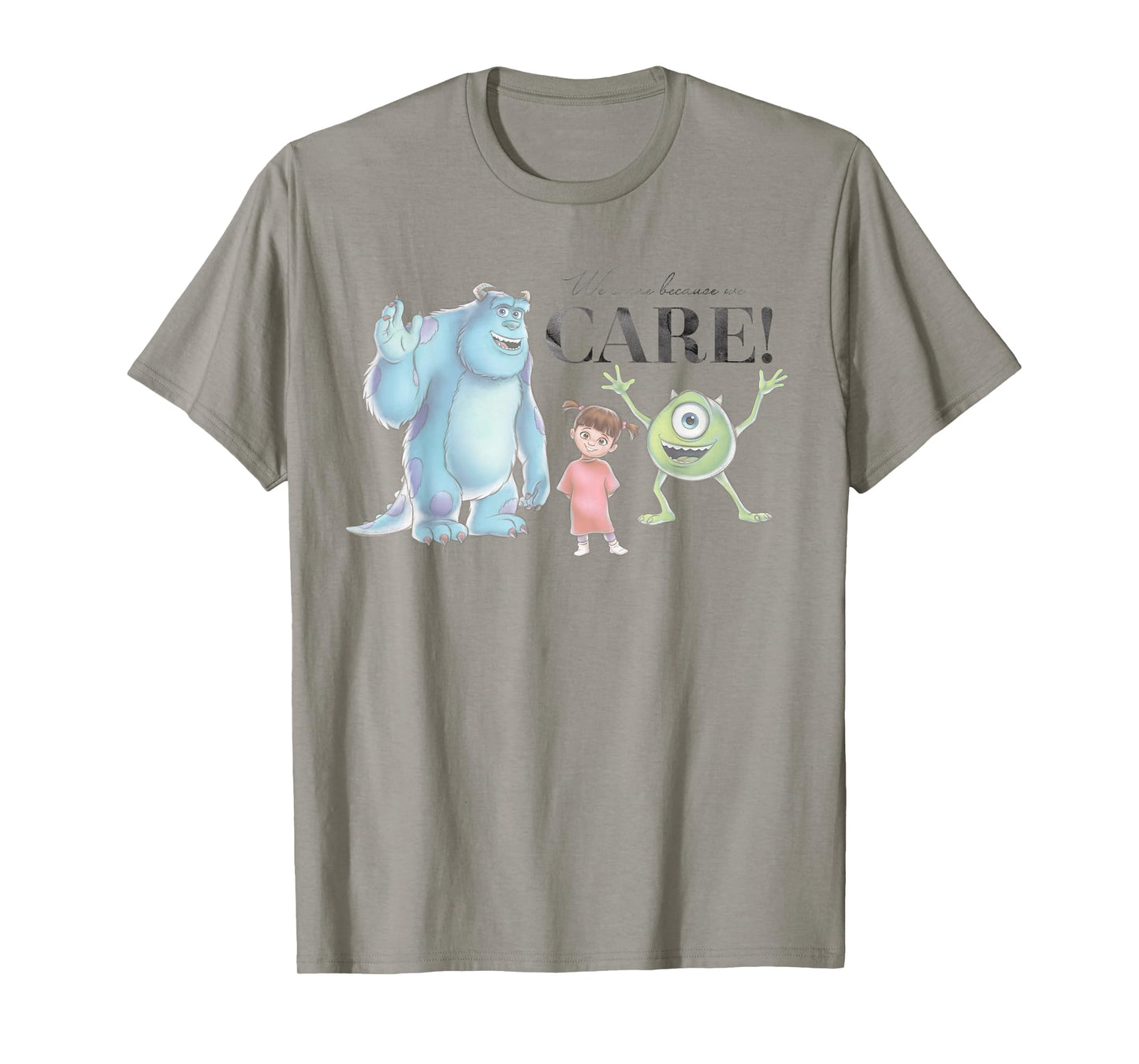 Disney 100 and Pixar's Monsters Inc We Scare Because We Care T-Shirt