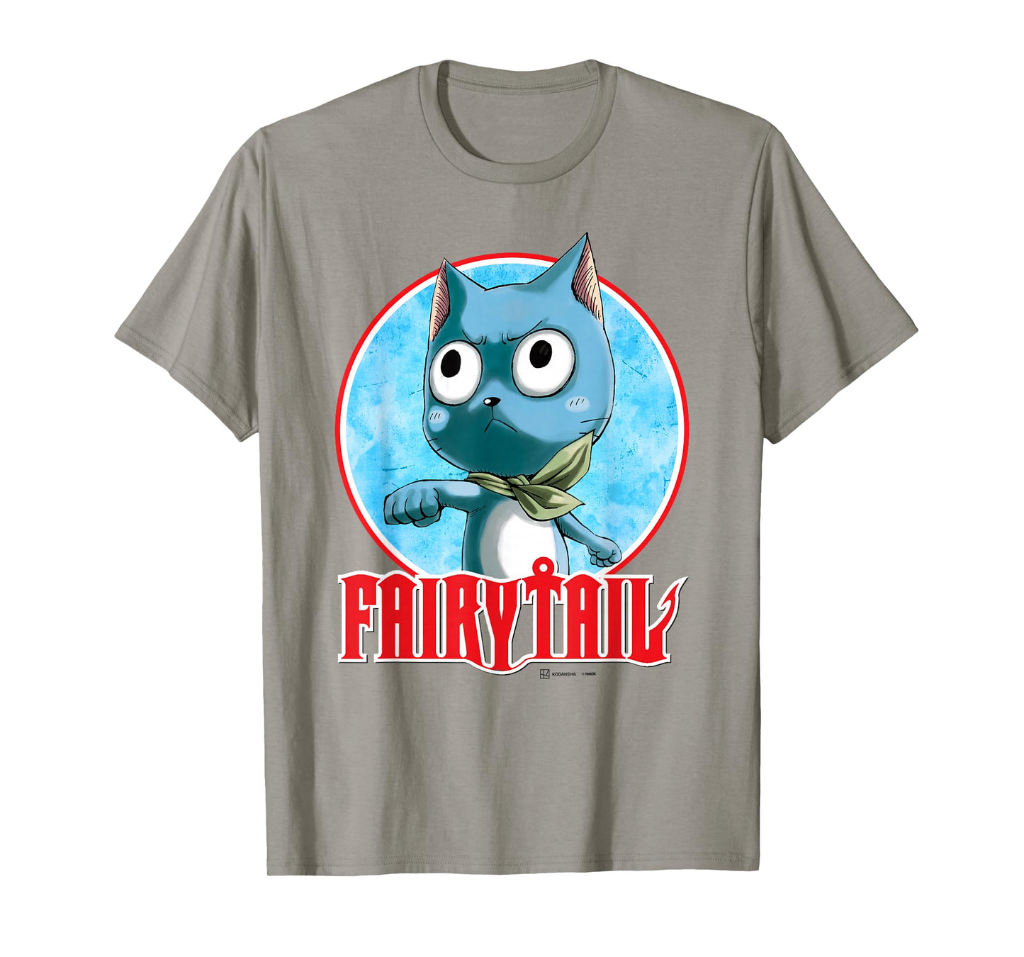 Fairy Tail Happy The Magic Cat Lockup Manga Style Portrait T-Shirt