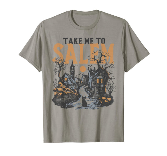 Take Me to Salem Massachusetts Retro Halloween Spooky Girls T-Shirt
