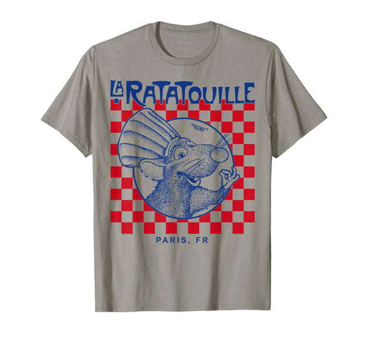 Disney Pixar Ratatouille Remy Paris Checkerboard Vintage T-Shirt
