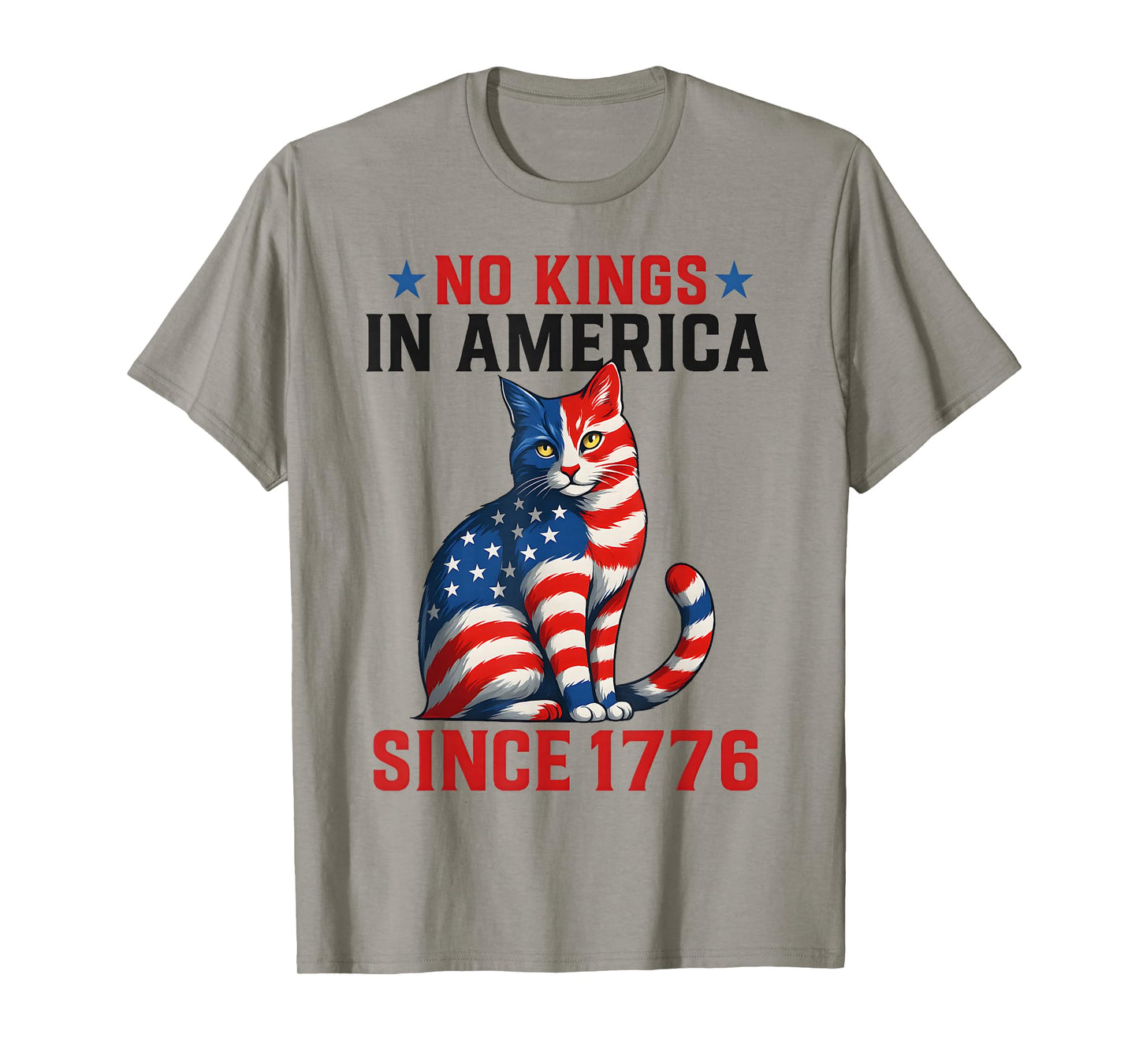 No Kings in America Since 1776 Distressed USA Flag Vintage T-Shirt