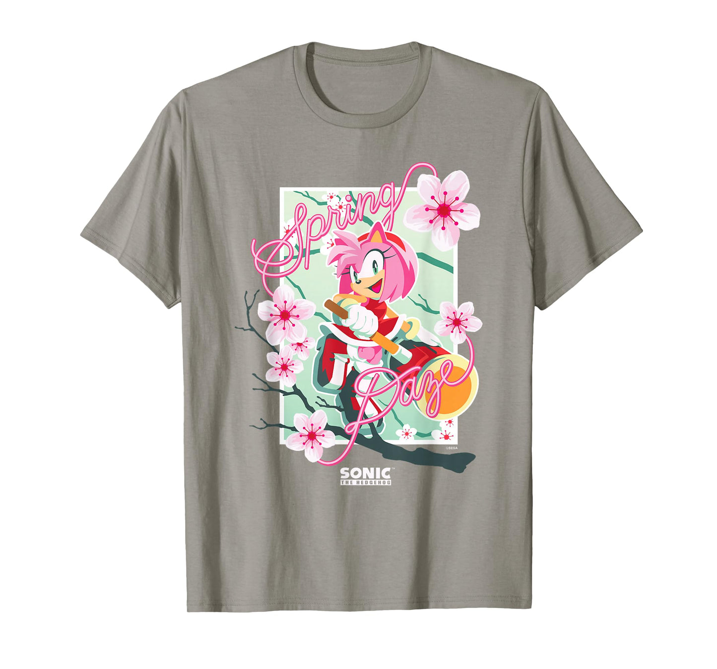 Sonic The Hedgehog Spring Days Cute Floral Amy Big Poster T-Shirt