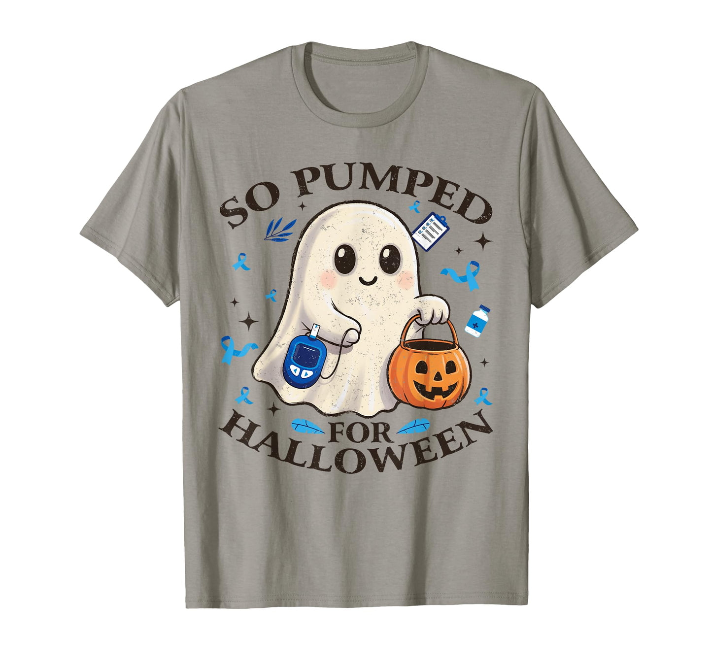 So Pumped Halloween T1D Cute Ghost Type 1 Diabetes Awareness T-Shirt