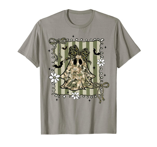 Funny Halloween Camouflage Camo Ghost Hello Hunting Season T-Shirt