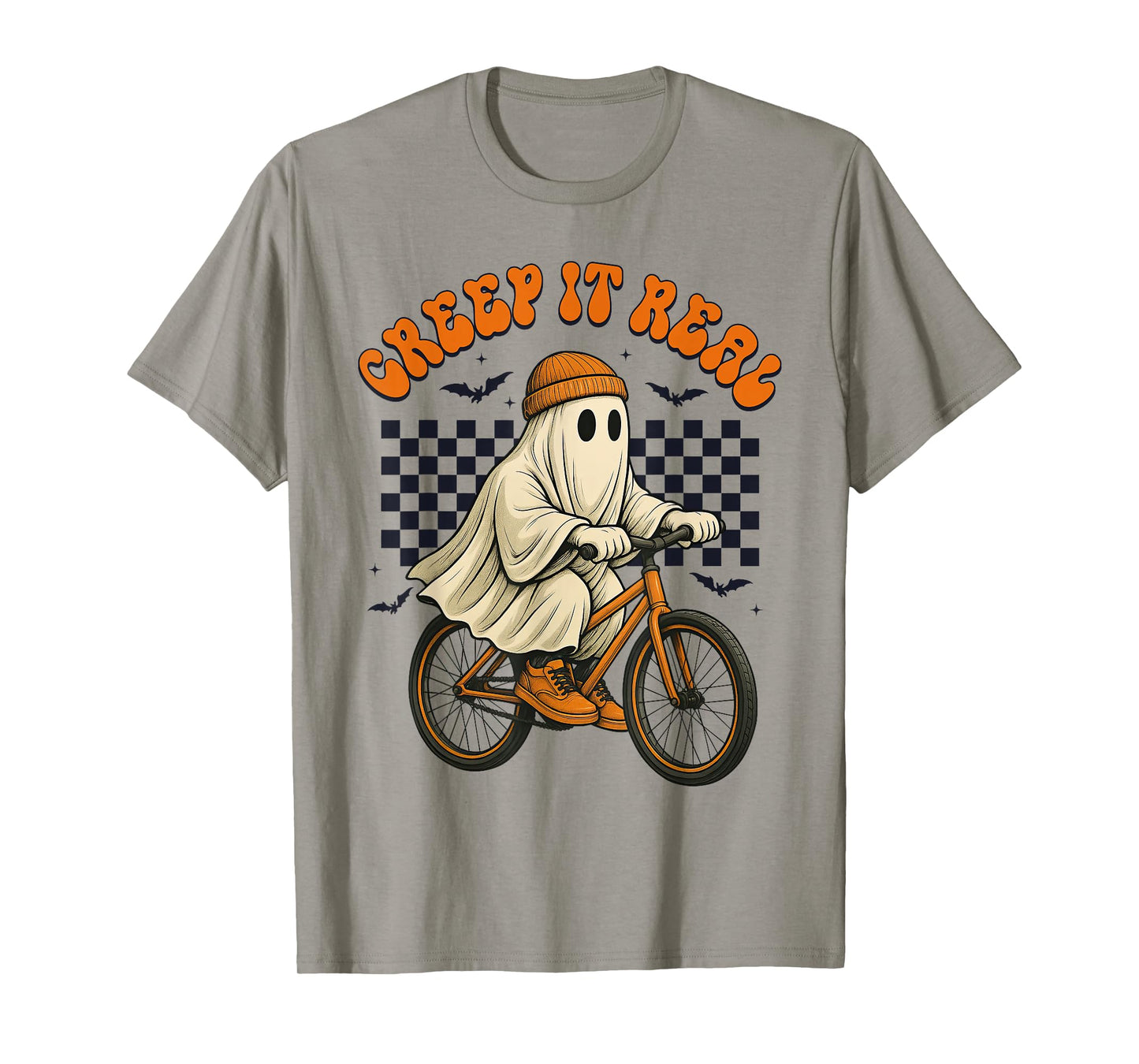 Creep It Real Ghost Riding Bike Halloween Costume T-Shirt