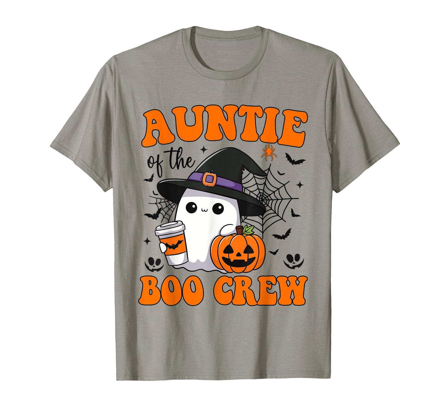 Auntie Boo Crew Groovy Ghost Matching Family Halloween T-Shirt